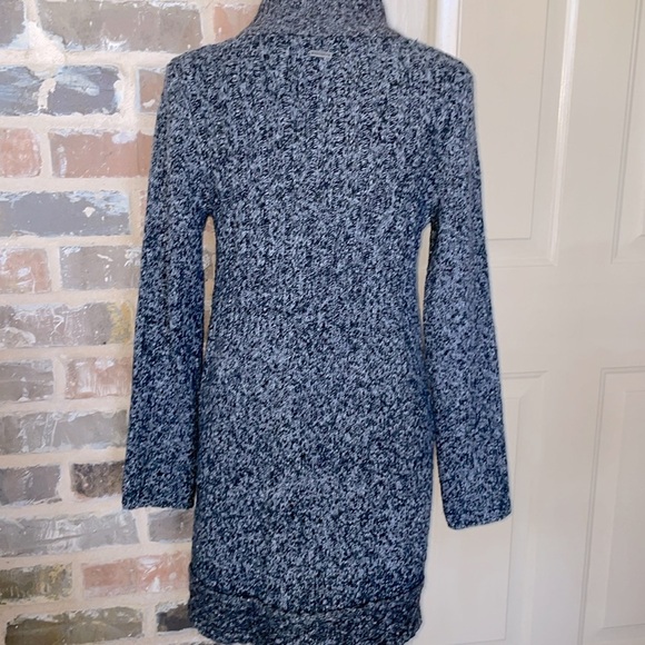 PrAna Angelica Charcoal Gray Long Cardigan Sweater Contrast Wool Mohair Trim LRG - Picture 7 of 16